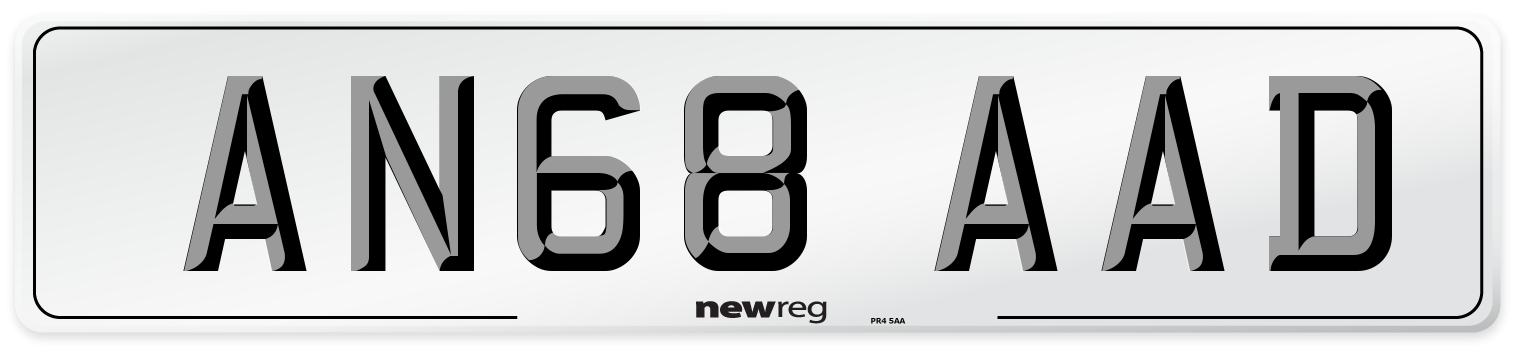 AN68 AAD Number Plate from New Reg